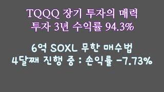 TQQQ 장기 투자의 매력 3년 수익률 94.3% / 6억 SOXL 무한 매수법 4달째 진행 중 손익률 -7.73%