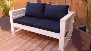 DIY Modern Outdoor Sofa from 2x4's - Cheap and Easy