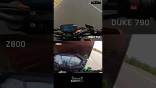Duke 790 vs Z800  huge difference #kawasaki #ktm #z800 #duke790 #z900 #dragrace #topspeed #racing