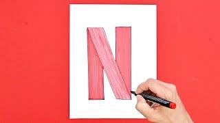 How to draw Netflix Logo