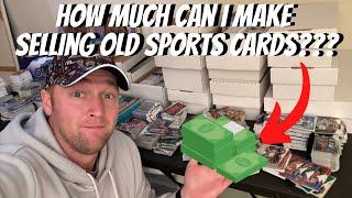 I Made Over $100 In 1 Day Going Through Old Sports Cards! (PART 1)