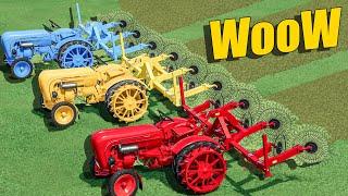 Work OF Colors - GRASS to HAY WORK with TEDDER Junior TRACTORS - Farming Simulator 22