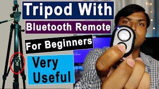 Tripod with Bluetooth Remote Control for YouTube Beginners for mobile camera video making
