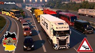 ETS2 Alltag auf der Autobahn I STAU und viel Verkehr [2631] EURO TRUCK SIMULATOR 2