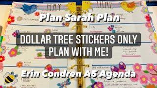 *DOLLAR TREE STICKERS ONLY* Plan With Me! | Erin Condren A5 Agenda Horizontal Weekly!