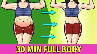 30 Min NO JUMPING Full Body Exercises: Burn Fat