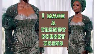 I Made a Trendy Corset Dress / DIY Corset with separate Bustier - Sewing video