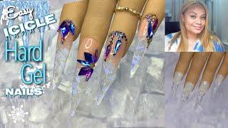 Icicle Nails | Builder Gel Nails Tutorial | Easy cracked icicle effect