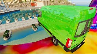 TOP 100 Open Bridge Car Jumping School Bus, Lego Cars, Monster Trucks - BeamNG.Drive