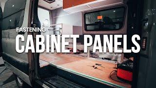 How to Fasten Wooden Cabinet Panels to 8020 Cabinet Framing | Van Build