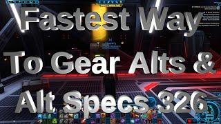 SWTOR 7.0 - Fastest way to gear alt specs and alts.  Trick to get alt gear while farming w/dps spec