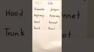 American vs British English Vocabulary Differences