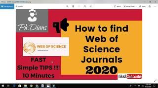 How to search web of science journals for your research paper Publish in high impact factor journals