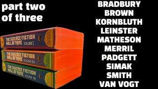 Stories by Bradbury, Brown, Kornbluth, Leinster, Matheson, Merril, Padgett, Simak, Smith & van Vogt.