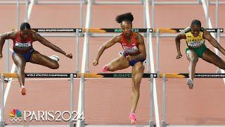 Nia Ali battles Olympic champ and World champ for crucial 100m finals spot at Worlds | NBC Sports