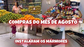 COMPRAS DO MÊS DE AGOSTO |INSTALRAM OS MÁRMORES  FICOU LINDO| MARYA ALVES