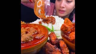 ASMR: EATING SPICY MUTTON CURRY FISH FRY || #shorts #mukbangn#asmreating #mukbangasmr #asmr