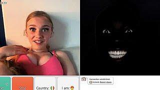 Scary Dark Jumpscare trolling prank OmeTv