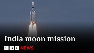 India moon mission rocket blasts into space - BBC News