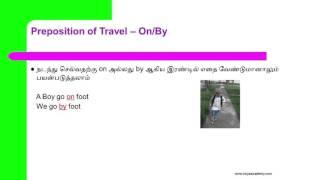 Preposition of Travel   explained in Tamil by Iniya Academy