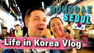 Korea Vlog 2023 : What We Like about Seoul Hongdae : Cafes, Shopping Street and Nightlife 홍대 브이로그