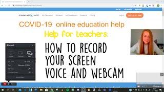 How to record your screen, voice and webcam - for teachers - Online Education [Screencast-o-matic]