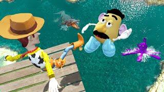 GTA 5 Water Ragdolls WOODY vs BUZZ vs POTATO HEAD vs OCTOPUS Jumps Fails ep.35 ( Euphoria Physics )