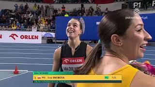 Torún 60m  Ewa Swoboda  7.01 WL,   Zaynab Dosso  7.02 NR, Shashalee Forbes    7.13