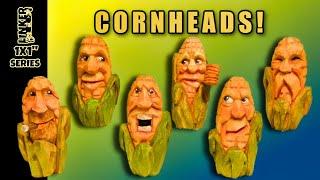 How to Carve Yourself a Corncob Head! Full Full Woodcarving Tutorial (1x1 series)