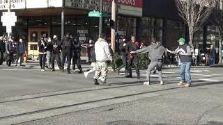 Portland Antifa riot at protest over Andy Ngo's book outside Powell's Books