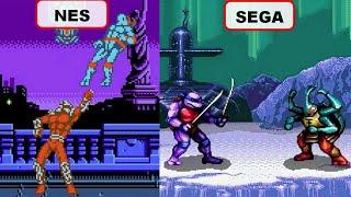 TMNT - Tournament Fighters (Nes vs Sega) Сравнение графики и звука.