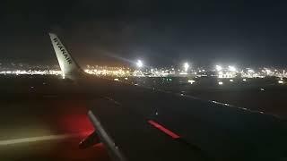 The lights of ISRAEL seen during night approach and landing at TLV Ben Gurion Airport