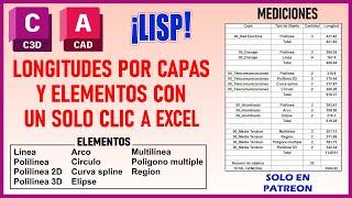 Autocad LISP Mediciones a Excel con un solo clic