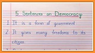 Democracy 5 lines in english | 5 lines on democracy in english | 5 lines essay in english |Democracy