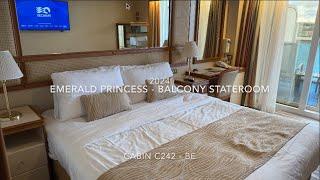 Emerald Princess Balcony Cabin Tour - C254 BE - 2024