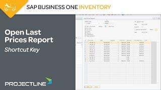 Open Last Prices Report | SAP Business One Shortcut Keys