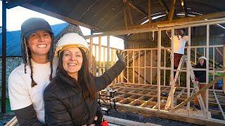 MAJOR PROGRESS at CABIN build UNDER old BARN! (Our tiny home)