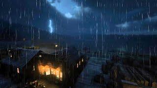 ️ "Stormy Night at the Riverside Town | Cozy Thunderstorm & Rain Sounds for Relaxation" 