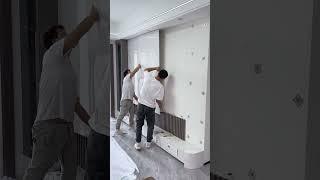 TV Wall Design#buildingmaterials #construction #architecture #interiordesign #renovation
