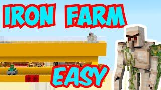 IRON GOLEM FARM Minecraft Java TUTORIAL: Easy Working Iron Farm 1.16/1.15/1.14 SIMPLE BUILD