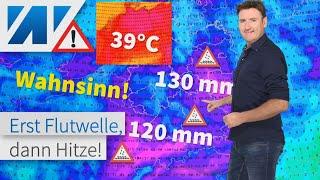 IRRE: Gefährliche Sturzfluten bringen Überschwemmungen, dann neue extreme Hitze bis 39 °C möglich!