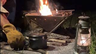 Enjoy a bonfire in a teepee tent for two nights | Relax with solo camping