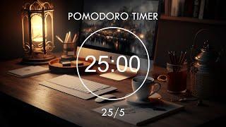 25/5 Pomodoro Timer ️ Relaxing Lofi, Deep Focus Pomodoro Timer, Study With Me ️ Focus Station