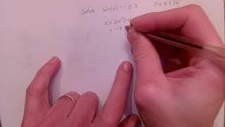 Examples of solving trig equations equal to a negative