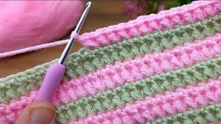 PERFECT  two color very easy crochet baby blanket model  #crochet #knitting