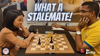 WGM is shocked after a GM's final move! Stunning stalemate | Divya Deshmukh vs P. Iniyan