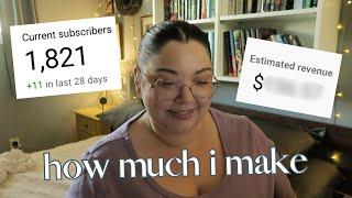 HOW MUCH DOES A SMALL YOUTUBER MAKE | My First Year Being Monetized