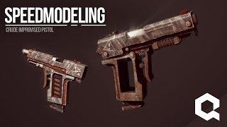 Speed Modeling | Crude improvised pistol (using Blender/Quixel)