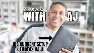 Planning With AJ! A5 Planner Setup Plus Filofax Haul | My Husbands First Video! | At Home With Quita