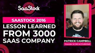 Lessons Learned from 3000 SaaS Companies - Partrick  | SaaS Conferences - Dublin | SaaStock 2016